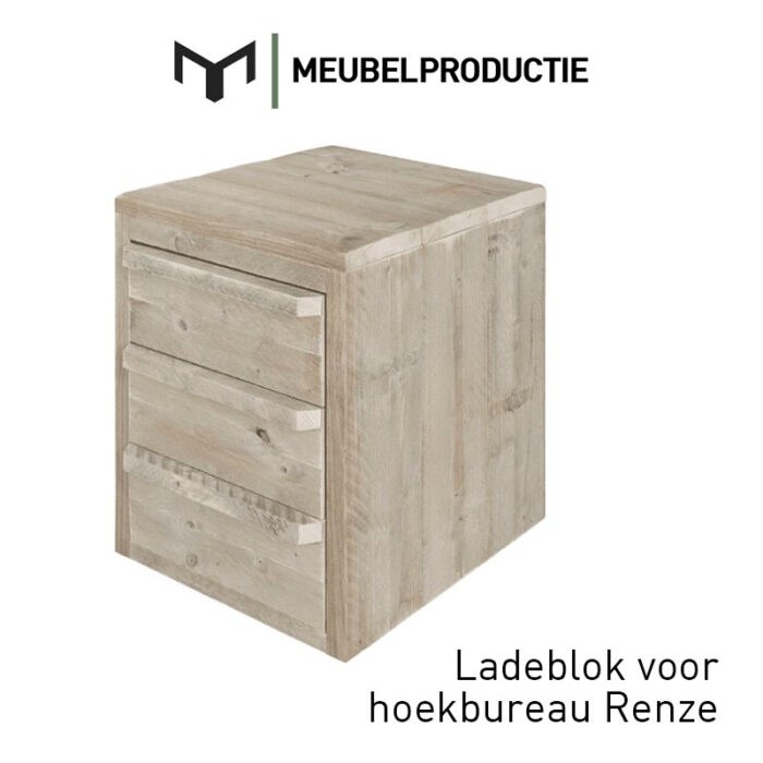 Meubelproductie Hoekbureau Renze ladeblok